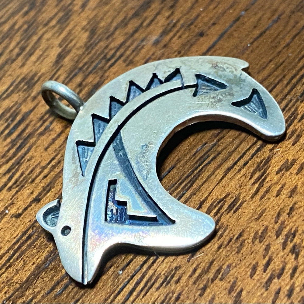 vintage Navajo Native American sterling silver pendant - Picture 2 of 5
